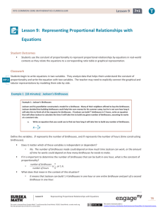 Lesson 9: Representing Proportional Relationships