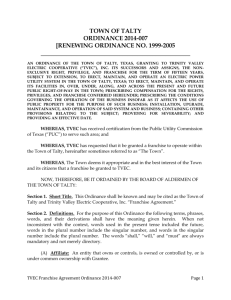 2014-007 Ordinance on Trinity Valley Electric Coop