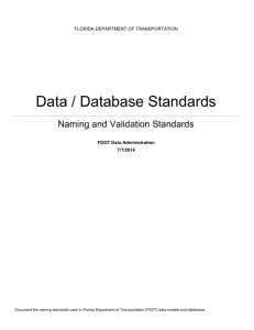 Data / Database Standards - Florida Department of Transportation