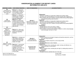 grade 2 alignment for report cards mathematics 2009-2010