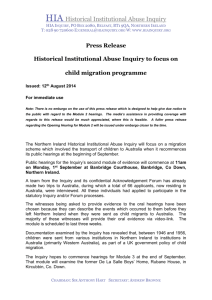 Press Release - The Historical Institutional Abuse Inquiry