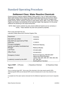Water Reactive Chemicals SOP
