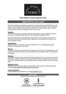 Ferry Undergraduate Scholarships Application Form