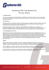 Gaythorne RSL Sub Branch Inc Privacy Policy
