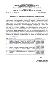 tender form for labour contract for the year 2015-16