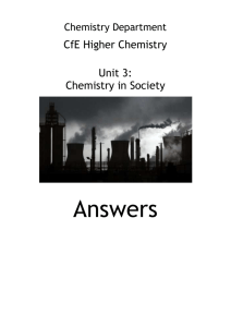 Chemistry Department CfE Higher Chemistry Unit 3: Chemistry in