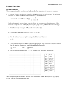 Lesson 3.10 Rational Functions