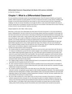 2a. Tomlinson Differentiated Classroom CH 1