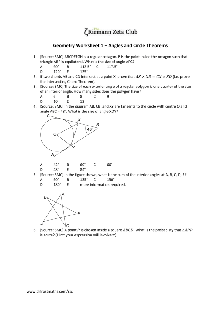 Rzc Geometry Worksheet 1