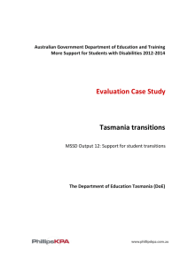 Tasmania Transitions - Department of Education and Training