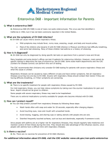 Enterovirus D68 - Important Information for Parents
