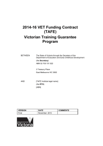 2014-16 VET Funding Contract (TAFE) Victorian Training Guarantee