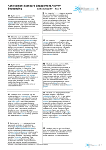 Achievement Standard Engagement Activity * Sequencing