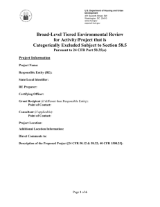 Part 58 Environmental Review - Tiered CEST Format