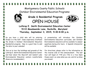 outdoor education residential program
