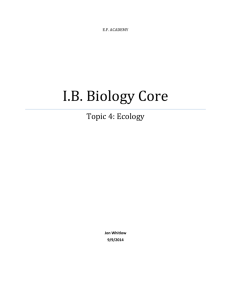 IB Topic 4 Ecology