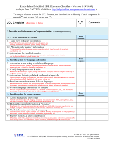 (UDL) Checklist