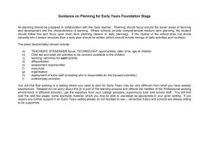 Early Years Foundation Stage Planning