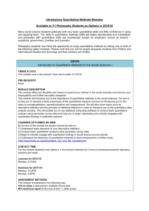 Quantitative Methods - University of Warwick