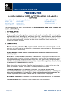 Procedures School Swimming Water Safety