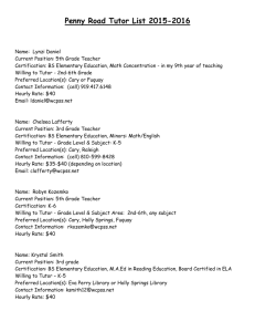 Tutor List 2015-2016 - Oak Grove Elementary