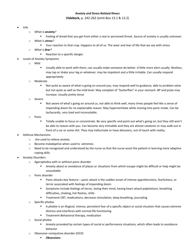 speech outline about anxiety