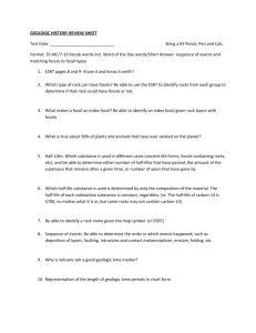 Geologic History Review Sheet - Red Hook Central School District