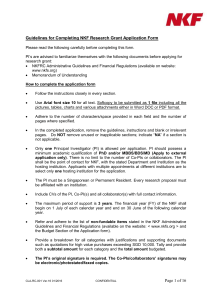 Guidelines for Completing NKF Research Grant Application Form