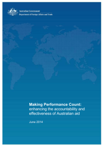 Making Performance Count - Department of Foreign Affairs and Trade
