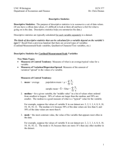 Descriptive Statistics