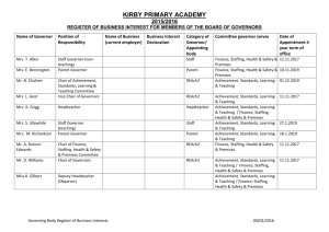 Kirby Register of Business Interest summary sheet
