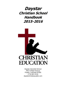 Student Handbook - Daystar Christian School