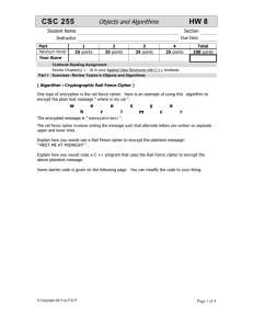 CSC 255 Objects and Algorithms HW 8