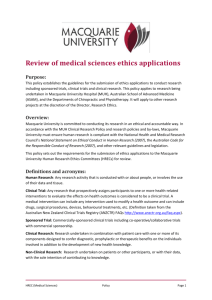 Review of medical sciences ethics applications policy