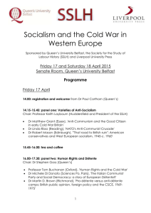 Socialism and the Cold War - Programme