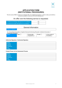 application form (institutional procedures)