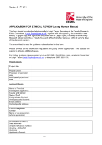 Application to FREC for ethical review of research using human tissue