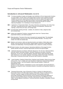 Scope and Sequence Senior Mathematics