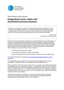 Integrating human rights into Australian business practice (Word)