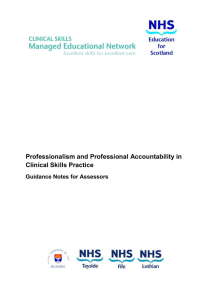 Professionalism and Professional Accountability in Clinical Skills