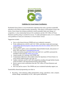 Guidelines for Green Games Coordinators: Residential Green