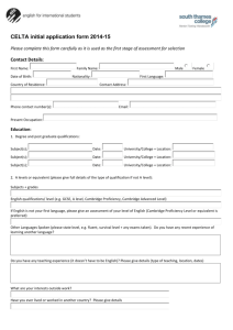 application form - South Thames College