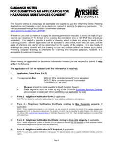 Guidance Note for Submitting an Application for Hazardous