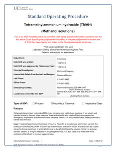 Tetramethylammonium Hydroxide SOP