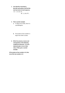 Name: Geometry 2014-2015 Chapter 2 Practice Test Use inductive