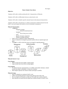 Mr. Ogren Master Student Notes Rocks Objectives