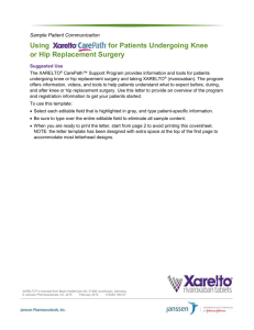 Using for Patients Undergoing Knee or Hip Replacement Surgery