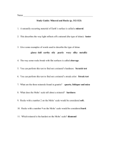 Name Study Guide: Mineral and Rocks (p. 312