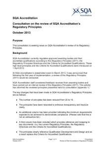 Regulatory Principles (Consultation Version 2013)