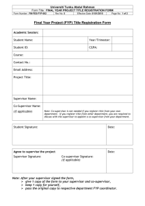Final Year Project (FYP) Title Registration Form